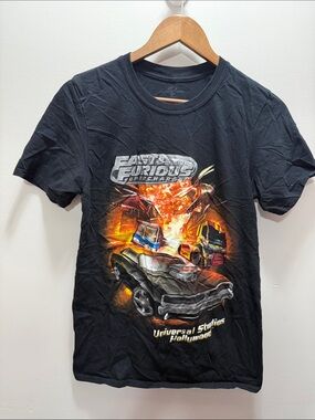 Fast & Furious Black Graphic Tee - Universal Studios Size Small 26x18
